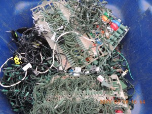 Copper Recycling, Breakage – Christmas lights, thin insulated wires.