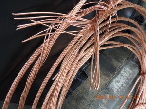 Copper bright and shiny wire